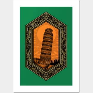 Pisa tower vintage Posters and Art